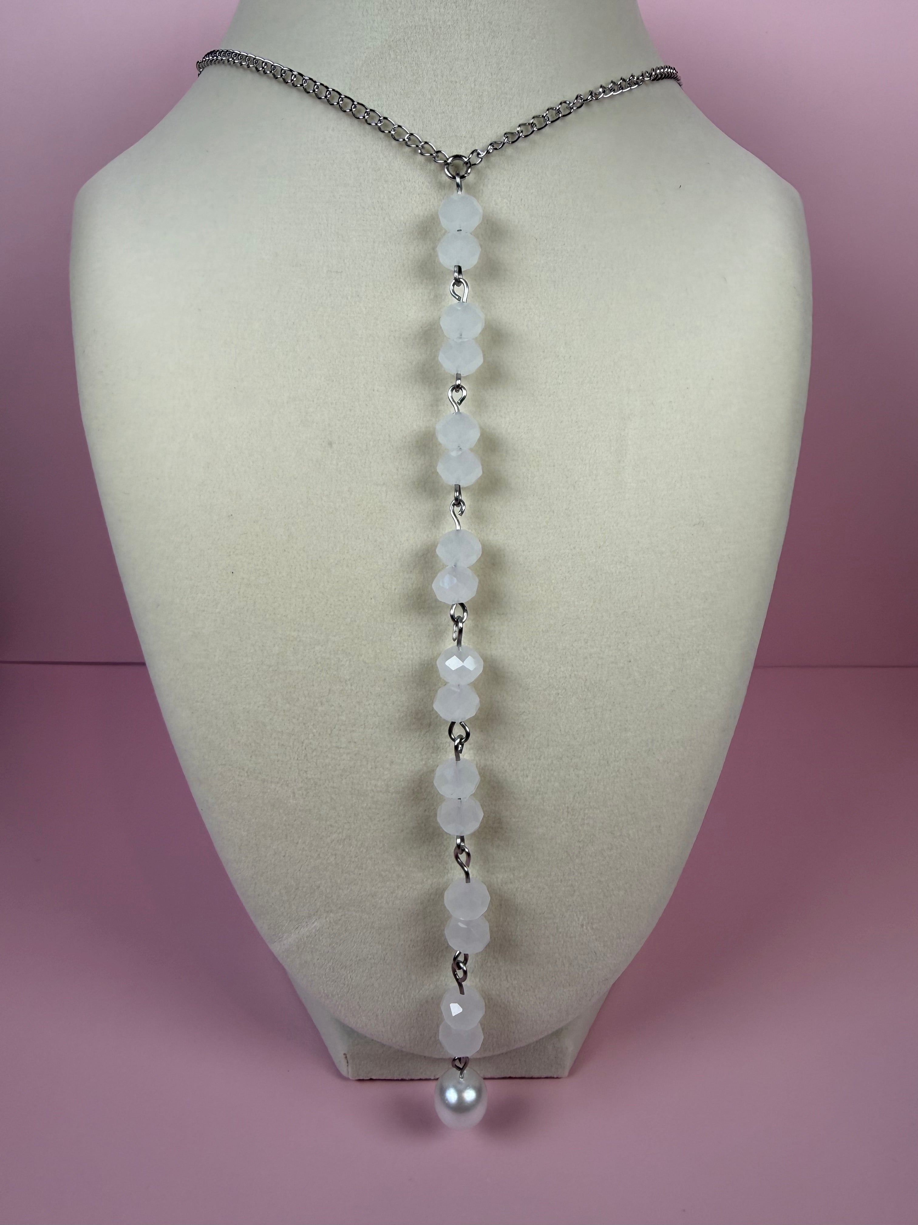 Snow lariat necklace
